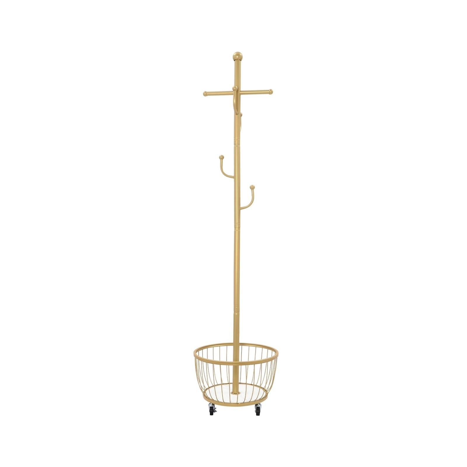 DFHS46JK Hat Rack Coat Rack Entryway Hanger Stand With Storage Basket And Mobile Wheel For, Hallway, Bedroom, Office for Office