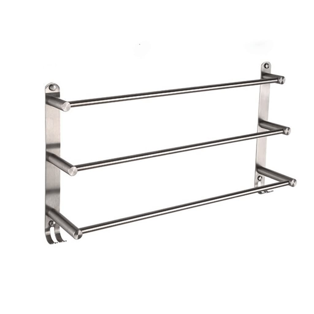 Support serviette salle de bain inox mural avec crochet et barre de rangement - 6