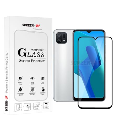Image of ScreenUp Tempered Glass For Oppo A16e (India) - Ultra Clear, 9H Scratch Resistant, Full Coverage, Easy Install Screen Protector