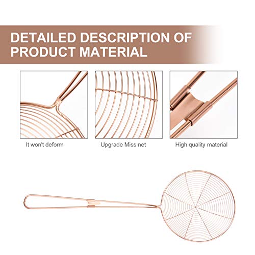 Colher de aço inoxidável Doitool com cabo longo de malha de metal coador de alimentos de cozinha par