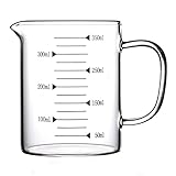 Lautechco High Borosilicate Food Grade Glass Measuring Cup Pot Kettle (350ml)