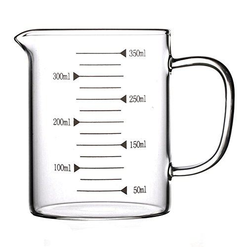 Lautechco High Borosilicate Food Grade Glass Measuring Cup Pot Kettle (350ml)
