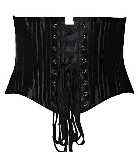 Camellias 26 Steel Boned Corset Short Torso Heavy Duty Waist Training Cincher Black Medium #TOP2