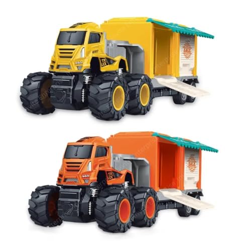 Image of 1:43 4WD Diecast Alloy Salling Transportation Truck Toys with Friction Powered Miniature Car Vehicles Toy for Kids, Boys and Girls Best Gift (2 Color Trucks = Sent Any 1 Truck)