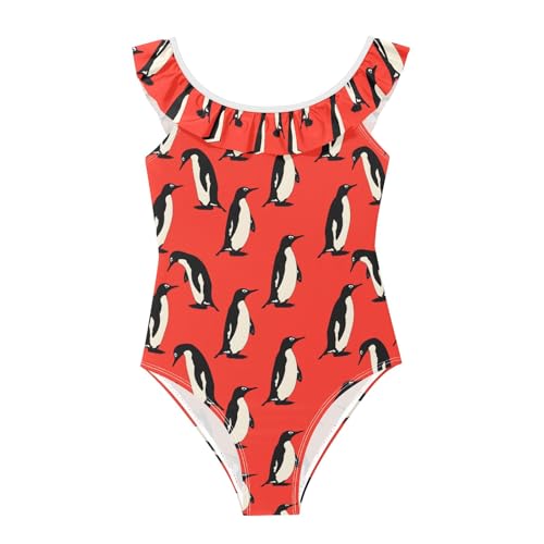 Traje de baño retro de una pieza para niñas que se ajusta bien sin caerse bañador con volantes