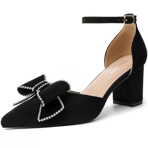 Image of Susanny Kitten Heels for Women Closed Pointed Toe Slingback Shoes