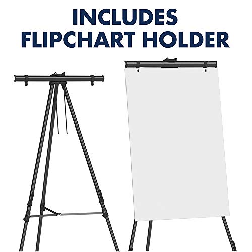 Quartet Easel, Aluminum, Heavy-Duty, Telescoping, 66" Max. Height, Supports 45 Lbs, Black (56Ex) #TOP7