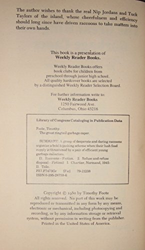 GREAT RINGTAIL GARBAGE CAPER 0395287596 Book Cover