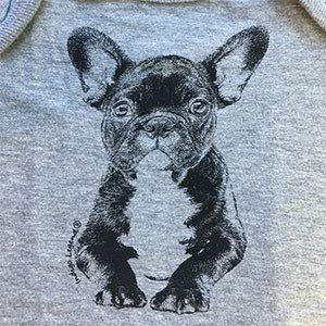 Indigo Legend Unisex Baby French Bulldog Bodysuit for Baby, Clothes (Gray Long Sleeve, 3-6 Months)2