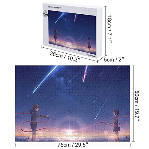 Houten puzzel 1000 PCS voor volwassenen en kinderen, Japanse anime uw naam poster moeilijke uitdaging intellectuele… - Image 4