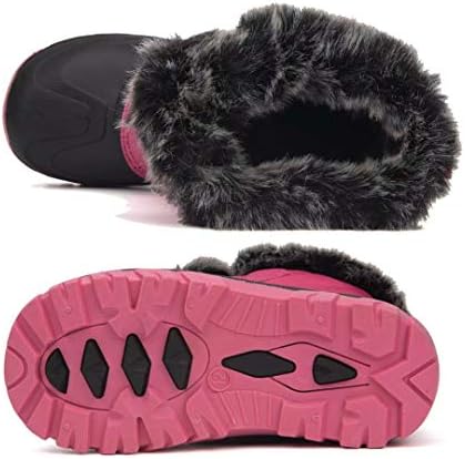 Outee Toddler Kids Waterproof Warm Snow Winter Boots with Fur Lined Faux 7 41y2+Vfo8mL. AC