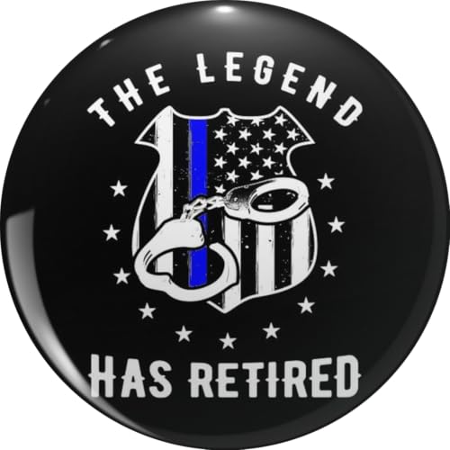 The Legend Has Retired Police Officer - Cop Retirement Thin Blue Line Design & Gifts Metal Lapel Pin Tie Tack Pinback 0.75"
