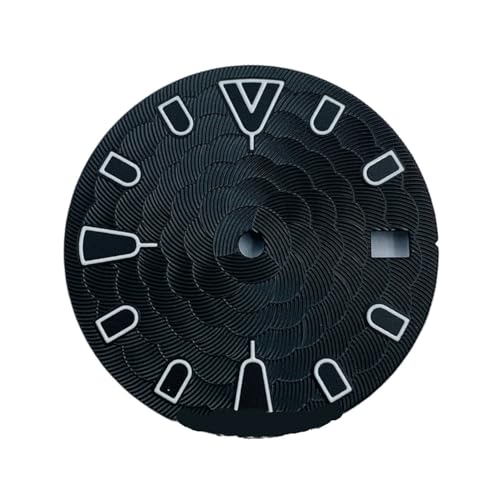 NITVIA 1 Stück 28,5 mm schwarzes Zifferblatt NH34 NH35 Automatikwerk 3-Uhr-Krone 3,8-Uhr-Krone