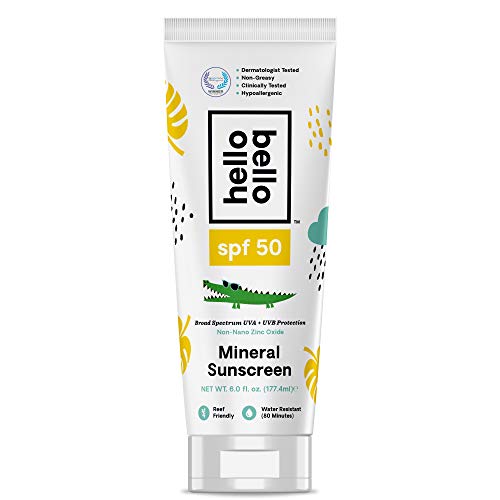 Hello Bello Mineral SPF 50 Sunscreen Lotion I Broad Spectrum UVA/UVB Protection, Water Resistant and Reef Friendly Sun Protection for Babies and Kids I 18 Fl Oz (3 Packs of 6oz) image 5