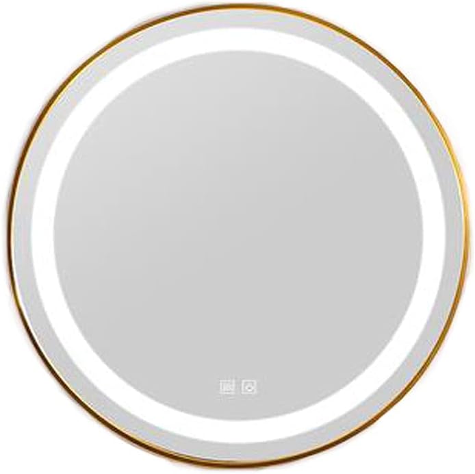 Bathroom Mirror Makeup Mirror Household Makeup Mirror(Size:50cm Color:Gold)