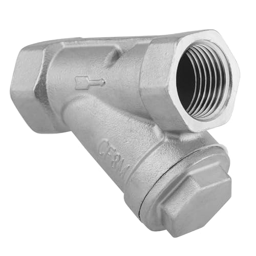 HeeHoo 316 Stainless Steel Industrial Y-Strainer, with #100 Mesh Filter, for Water, Oil, Gas Pipeline Filtration, Female Threaded Inline Strainer for Plumbing (DN8 (1/4