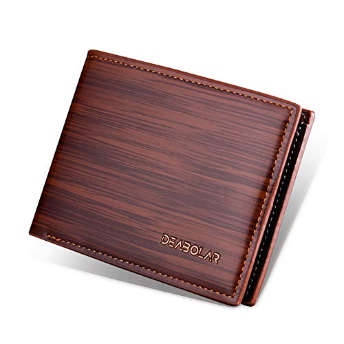 Mens Wallets, PU Leather Wallets for Men, Bifold Card Wallet Mens Wallet with Multi-Card Slot (Light brown)