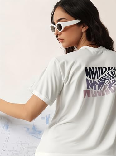 Image of Mack Jonney Oversized | Loose Fit | Half Sleeves 100% Cotton Round Neck Printed T-Shirt for Women-Mack640755