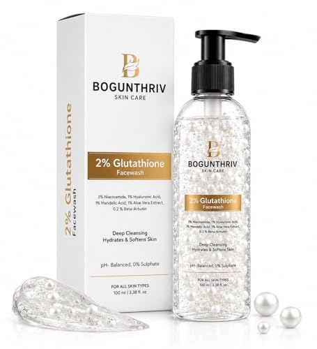 Image of 2% Glutathione Brightening Face Wash with 3% Niacinamide, 1% Hyaluronic Acid, 1% Mandelic Acid, 1% Betaine & 1% Aloe Vera Extract | Deep Cleanse, Hydrate & Refresh Skin | For All Skin Types | Men & Women,Visible results within 2 days