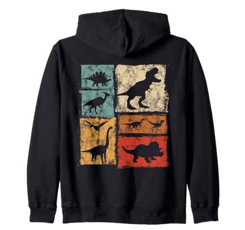 Retro Dinosaurio Tipos Gráfico Lindo Dino Vintage Sudadera con Capucha