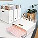 Foldable Scrapbook Paper Storage Organizer, 12x12 Scrapbook Paper Storage, Plastic File Organizer, White, 3 Pack