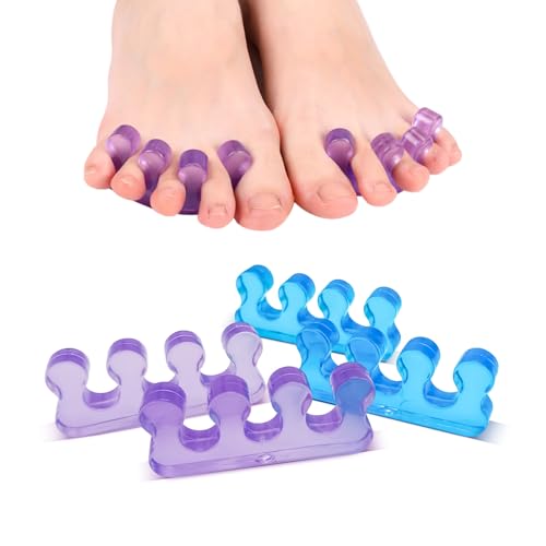 SUNFATT 4 Stück Zehentrenner Pediküre - Zehenspreizer - Zehenspreizer Hallux Valgus Nagellack - Wiederholbare waschbare Silikon toe spacer