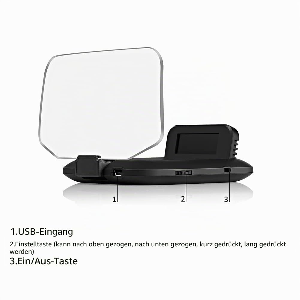 Bediffer Head up Display, C1 OBD2 + GPS LED OBD Auto HUD Head up Display Tachometer Projektorsystem Diagnosewerkzeug