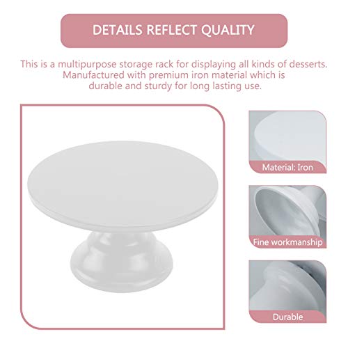 Doitool Fruit Tray Platter 10Inch Cake Stand Footed Cake Plate Server Metal Dessert Display Stands Cupcake Holder Decor For Wedding Birthday Party Round 25Cm White Iron Cake Holder Black Cake Stand #TOP3