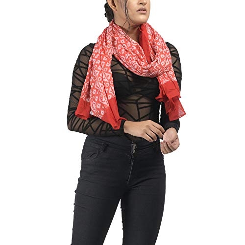 Image of AQVA Printed Cotton Scarf, Soft Scarves Stoles for Summer & Winter for Women & Girls (Size: 75 x 43 Inches)