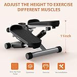 Sweetcrispy Mini Stair Steppers with Resistance Bands for Exercise at Home, Portable Exercise Twist Stepper Machine for Full Body Workout, 300LBS Capacity - Image 4