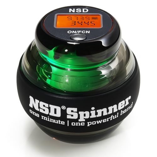 NSD Dynamics Spinner Speed X   Fortalecedor de agarre para antebrazos, muñeca y manos   Diseño de arranque automático con contador de precisión, hasta 10.000 rpm   Entrenador de muñeca portátil y