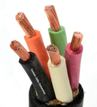 Custom Cable Connection 18/5 SOOW 18 AWG 5 Conductor 600 Volt Portable Power Cable - 250 Foot