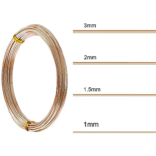 Image of TecUnite Aluminum Craft Wire for Sculpting Armature Bendable Craft Wire for DIY Jewelry Making(Copper, 10 M X 3 mm, 1 Roll)