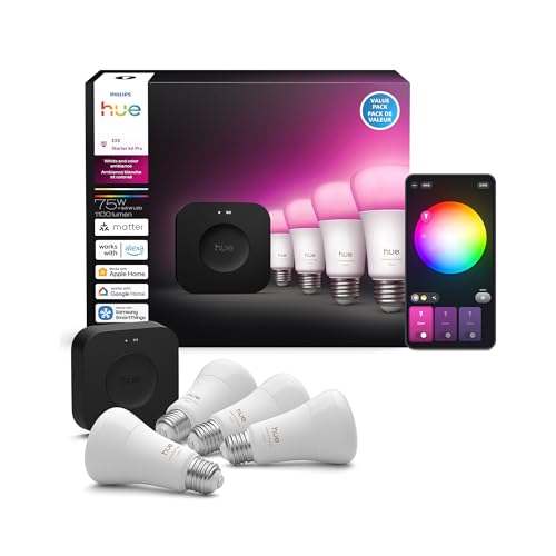 Philips Hue Starter Kit: Bridge Pro + 4 A19 E26