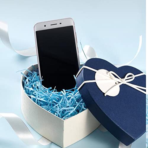 JCKD 100 Karat Gras Geschenkfüllpapier Filament, Gras Handwerk Geschreddertes Seidenpapier für Korbfüllung, Geschenkdekoration, Geschenkboxfüllung, DIY Geschenkverpackung und Partyzubehör (wathet)