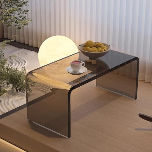 Mesa auxiliar de acrílico en forma de C transparente de 21.7 pulgadas para sofá 2