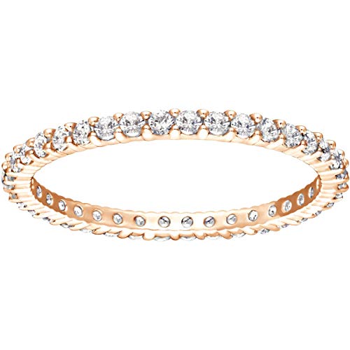 Swarovski Crystal Authentic Vittore White Rose Gold Plated Ring, Size 6 - Chic Fancy Jewelry Collection For Women