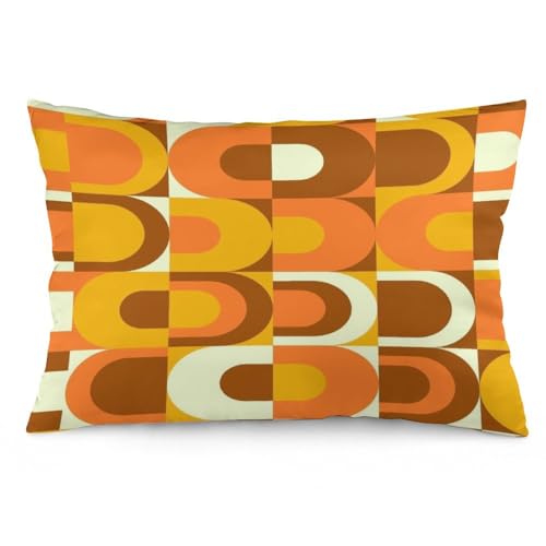 70er Jahre Muster Retro Inustrial in Orange- und Brauntönen Kisse...