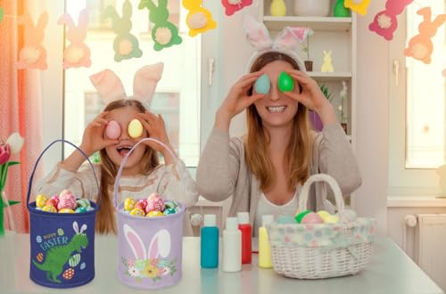 Image of Essme Kids Easter Dinosaur Basket - Empty Dinosaur Decor Easter Gift for Girls and Boys