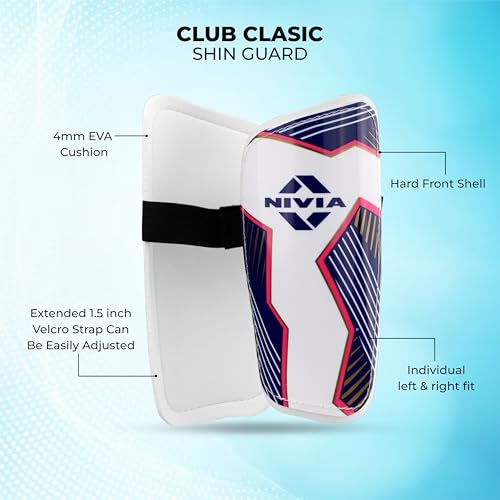Nivia EVA Foam Classic Football Guard for Youth and Adults (Multicolor, Medium) | for Football Games Matches, Training | Light Weight & Breathable 2 41y22e1AqbL