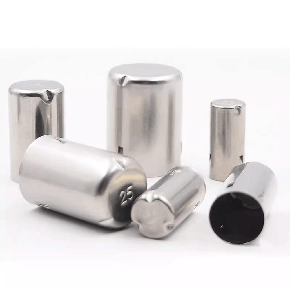 50 szt. Nakrętki do probówek ze stali nierdzewnej 304-szczelne uszczelnienie do szklanych probówek laboratoryjnych 13/15/18/21/25mm(25mm)