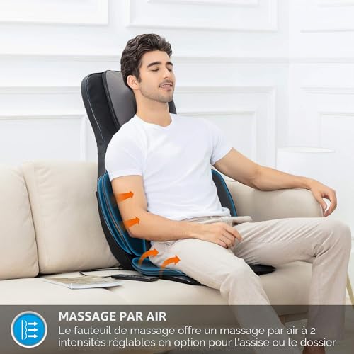 Snailax Siège Massage Shiatsu pour Dos & Cou - Masseur avec 8 Rouleaux et 3 Vibration Réglable, Fauteuil Massant Nuque/Lombaire avec Fonction Chauffage - Cadeau Homme Femme Noël – vue 2