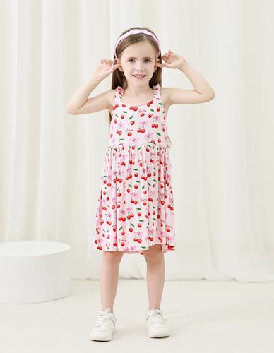 Girls Sleeveless Dress Casual Summer Dresses Swing Kids Toddlers Floral Sundress Twirl Dress4