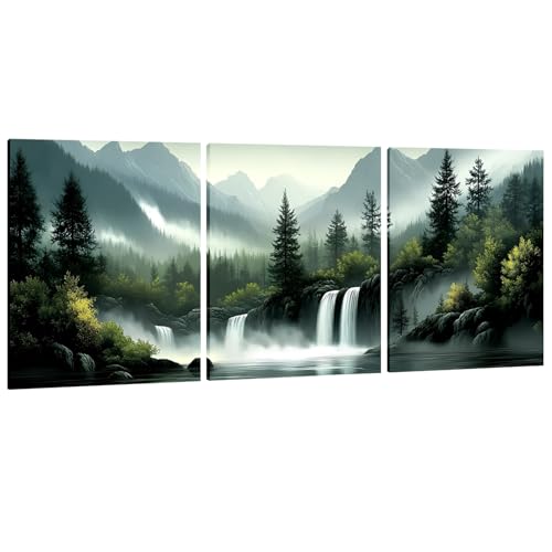 Tableaux muraux modernes de forêt brumeuse pour créer un salon cocooning et relaxant
