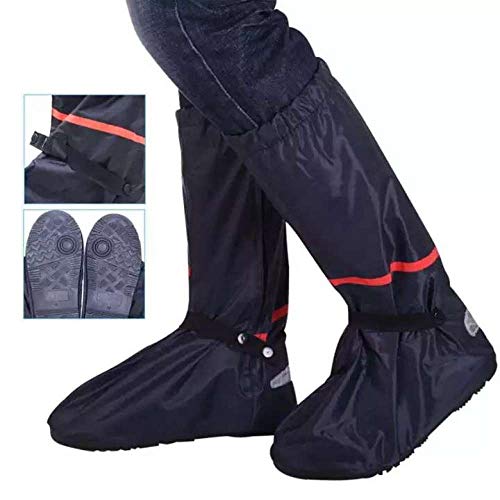 Mylujo Housse de protection imperméable pour bottes de pluie pliable, réutilisable, antidérapante, pour sports de plein air avec réflecteur pour homme et femme Cover