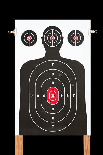 Image of 50 Pack Paper Shooting Target for Gun Range, Target Practice- (Industry Standard Size 17 X 25 inch) Silhouette Paper for Handguns, Rifles, Pistols, Airguns, BB Gun, Pellet Gun, Crossbow, Arrow