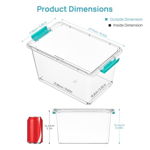 Image of Vtopmart 4 Pack 5 Qt Clear Storage Bins with Lids for Toy & Craft Storage | Stackable Plastic Toy Bin for Home, Classroom, Plastic Art & Craft Storage Container, BPA-Free Organizer Box