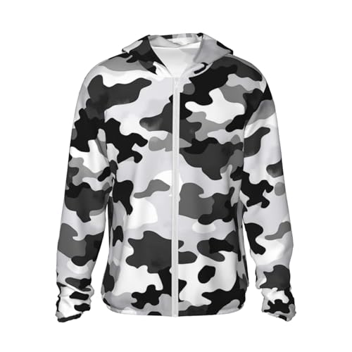 UPF 50+ Sun Protection Hoodie Long Sleeve Black Grey White Camo Sun Shirt Rash Guard Fishing Shirts for Men