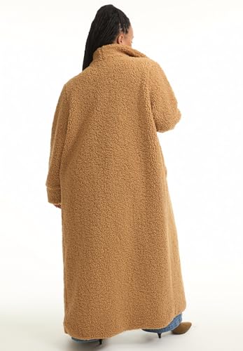 Women's Plus Size Maxi Teddy Fleece Coat2