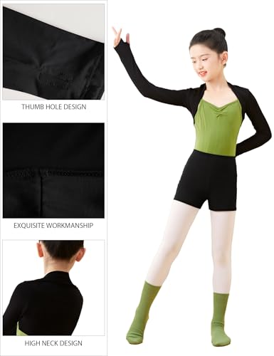 Dayrose Girls Ballet Shrug, Long Sleeve Girls Dance Top Over Leotards for Dance, Gymnastics4